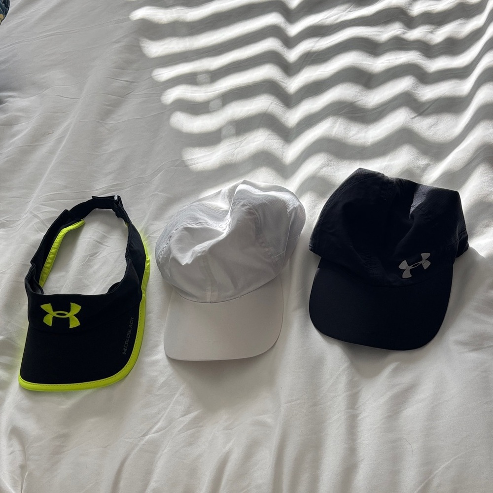 Under Armour Women’s Black, White, and Neon Green Caps and Visor